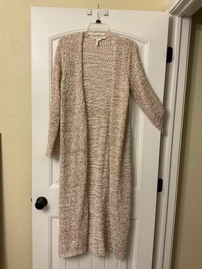 BCBGeneration Long Open-Front Knit Cardigan - Beige Cream Blend